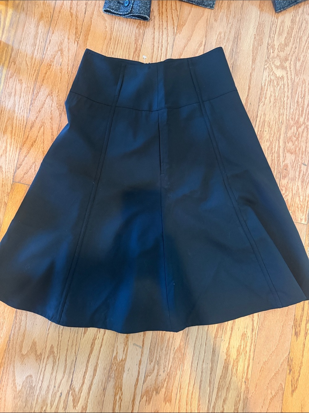 Theory Black A-Line Paneled Skirt